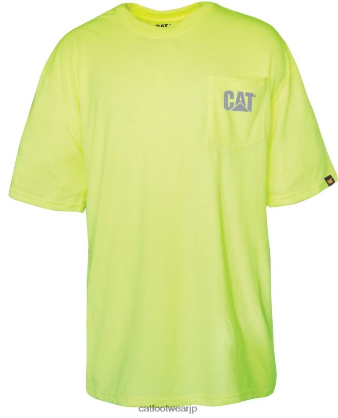 ハイビズトレードマークのポケットTシャツ メンズイエロー 男性 N2JB0V215 Caterpillar |トップス＆アウター