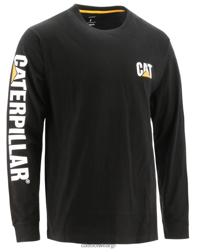 トレードマークバナー長袖Tシャツ 黒 男性 N2JB0V225 Caterpillar |トップス＆アウター