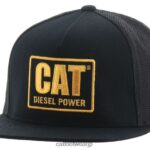 ディーゼルパワーフラットビルキャップ 黒金 男性 N2JB0V248 Caterpillar |帽子