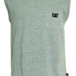 トレードマークのノースリーブポケットTシャツ ヘザーグレー 男性 N2JB0V231 Caterpillar |トップス＆アウター