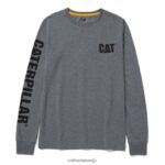 トレードマークバナー長袖Tシャツ ダークヘザーグレー 女性 N2JB0V320 Caterpillar |トップス＆アウター - 画像 (3)