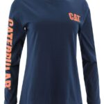 トレードマークバナー長袖Tシャツ デトロイトブルー 女性 N2JB0V321 Caterpillar |トップス＆アウター
