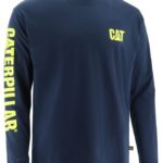 トレードマークバナー長袖Tシャツ 青 男性 N2JB0V224 Caterpillar |トップス＆アウター