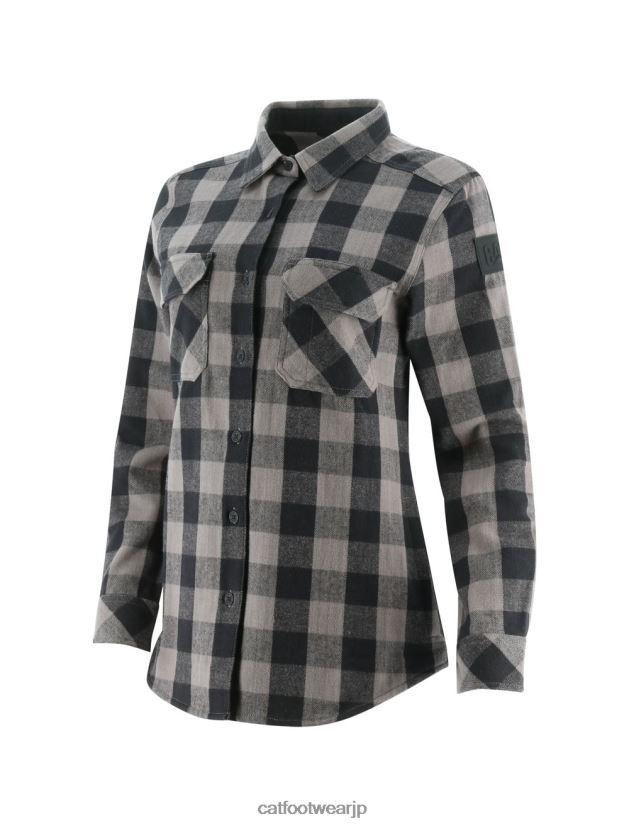 e38390e38383e38395e382a1e383ade383bce38381e382a7e38383e382afe381aee38398e38393e383bce382a6e382a7e382a4e38388e382b7e383a3.jpg バッファローチェックのヘビーウェイトシャツ 黒 女性 N2JB0V317 Caterpillar |トップス&アウター - 画像 (1)