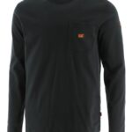 難燃性ロゴポケット長袖Tシャツ 黒 男性 N2JB0V221 Caterpillar |トップス＆アウター